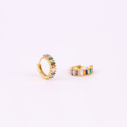 Rainbow Huggie Hoop Earrings