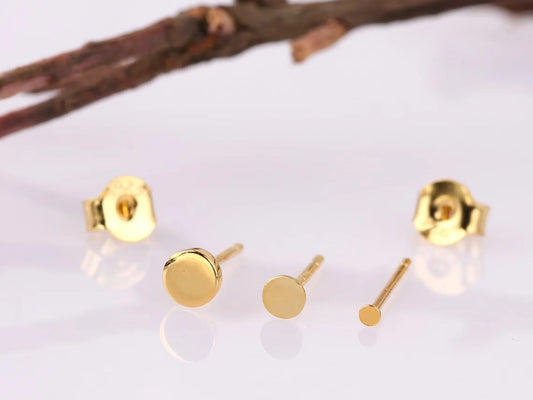 Tiny Flat Disc Stud Earring