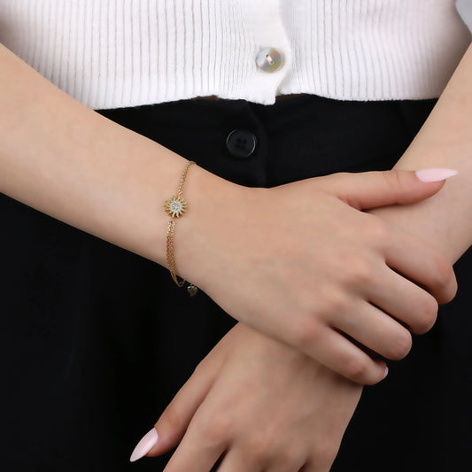 Gold Sun Charm Bracelet