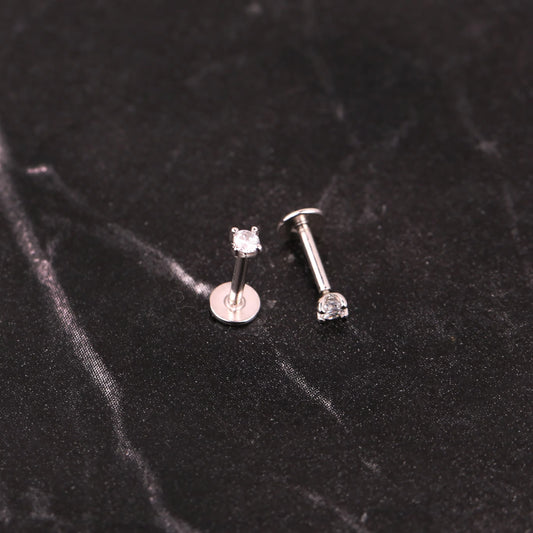 925 Sterling Silver Threadless Push Pin Labret Stud