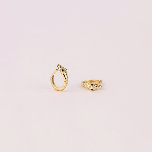 Snake Huggie Hoop Earrings