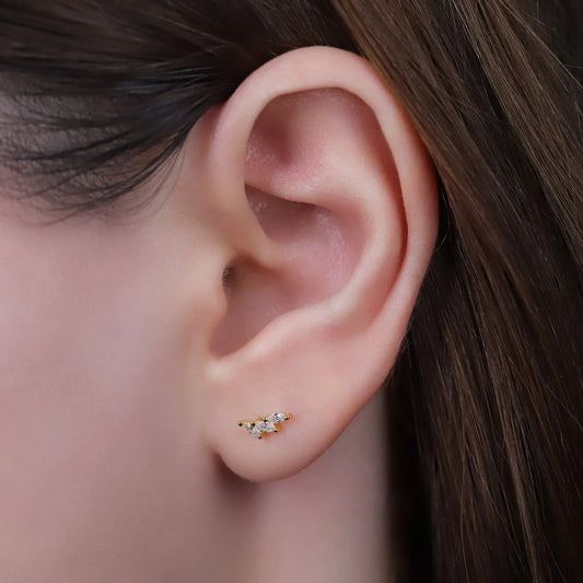 Diamond CZ Cartilage Stud Earrings