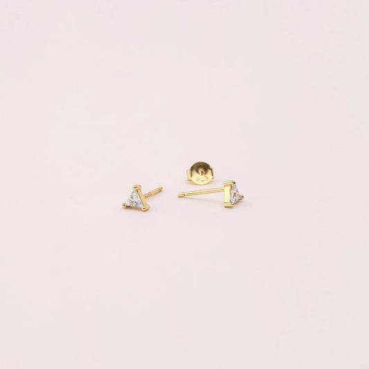 Triangle Diamond Stud Earrings
