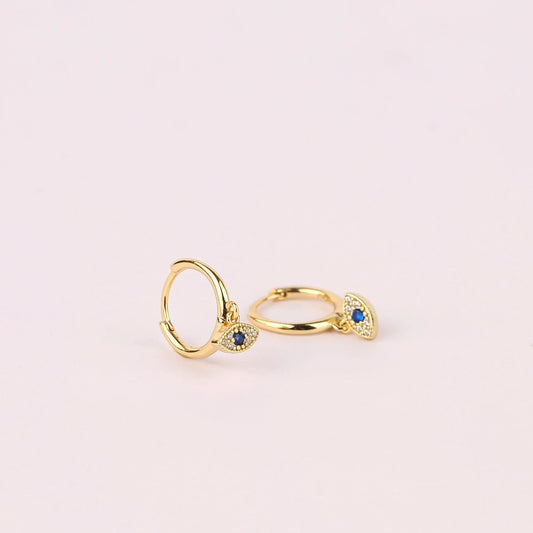 Eye Charm Dangle Hoop Earrings