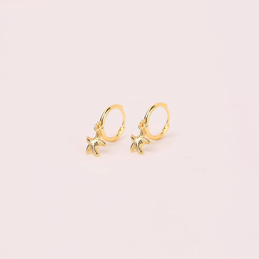 Starfish Dangle Hoop Earrings