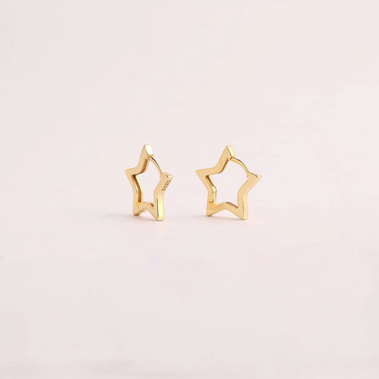 Star Shaped Huggie Hoop Earrings