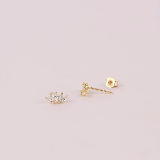 Marquise Crown Climber Stud Earrings
