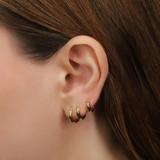 Thick Huggie Hoop Earrings