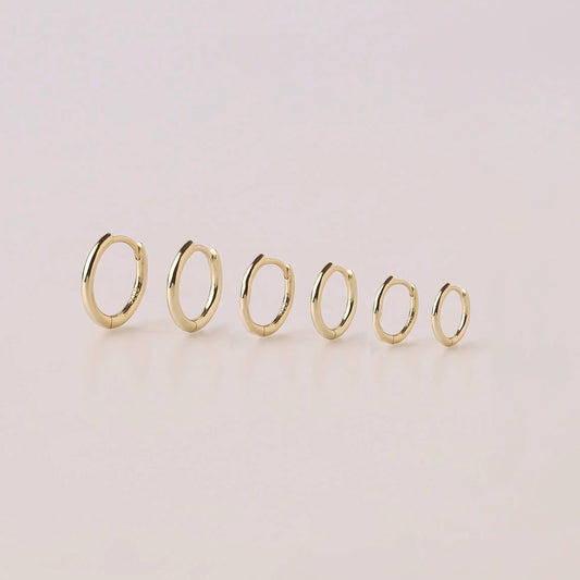 Gold Rounded Huggie Hoop Earrings