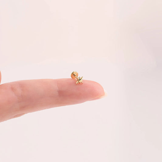 18G Tiny Star Threadless Push Pin Labret Stud