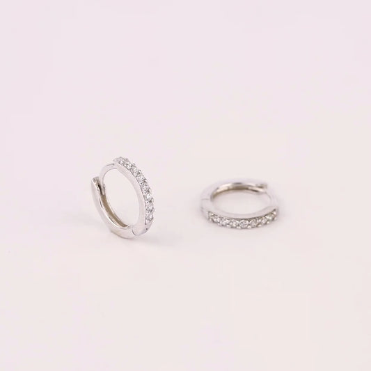 Tiny Huggie Hoop Earrings | Silver