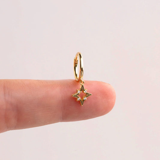 Dangly Star Hoop Earrings