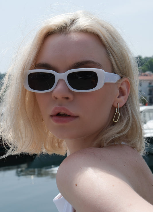 Diamond Link Dangling Earrings