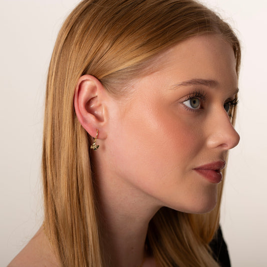 Dangling Butterfly Hoop Earrings