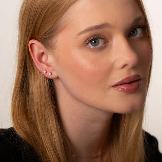 Diamond Open Hoop Earrings