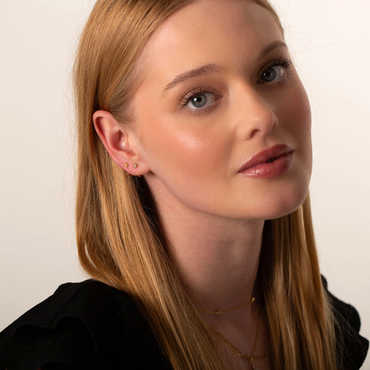 Bezel Open Hoops Earrings