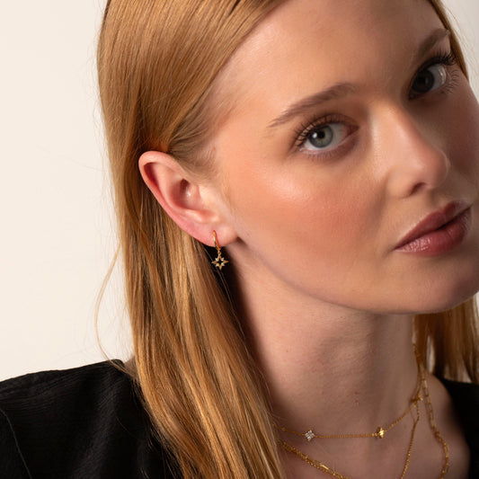 Dangly Star Hoop Earrings