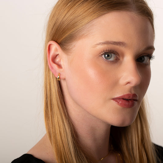 Twisted Thick Huggie Hoop Huggie Earrings