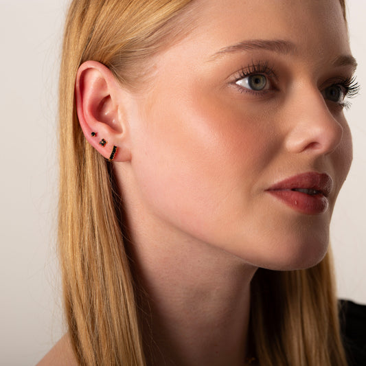 18G Black Onyx Threadless Push Pin Labret Stud