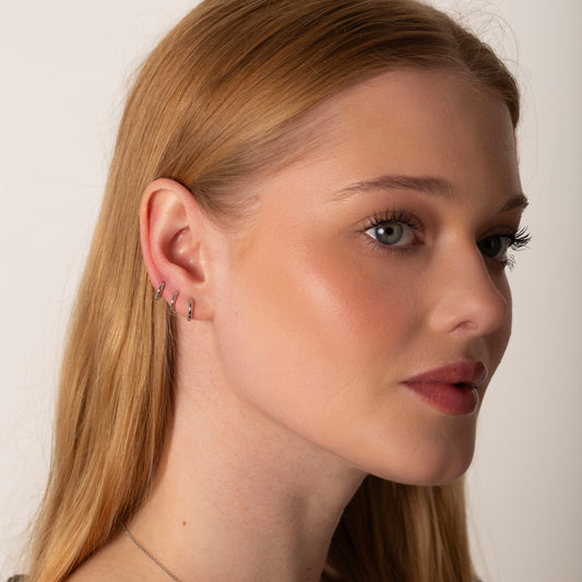 Gold Rounded Huggie Hoop Earrings