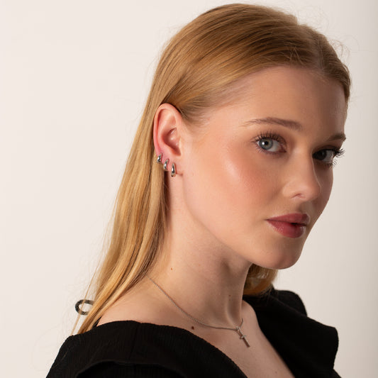 Tapered Thick Huggie Hoop Earrings