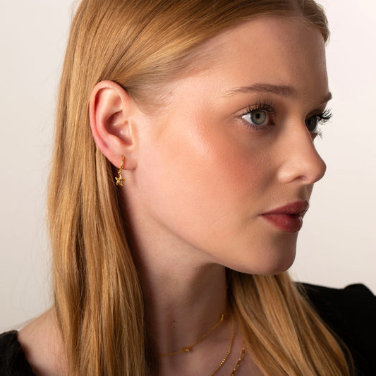 Starfish Dangle Hoop Earrings