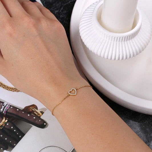 Tiny Gold Heart Bracelet