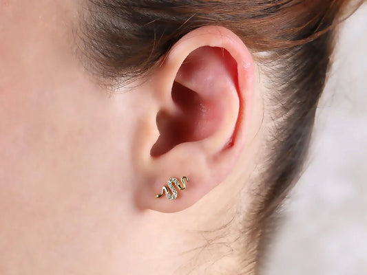 Snake Pave Stud Earrings