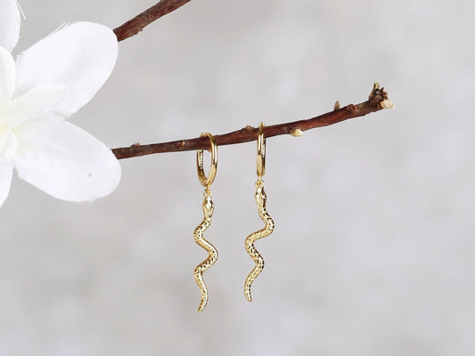 Snake Dangle Hoop Earring