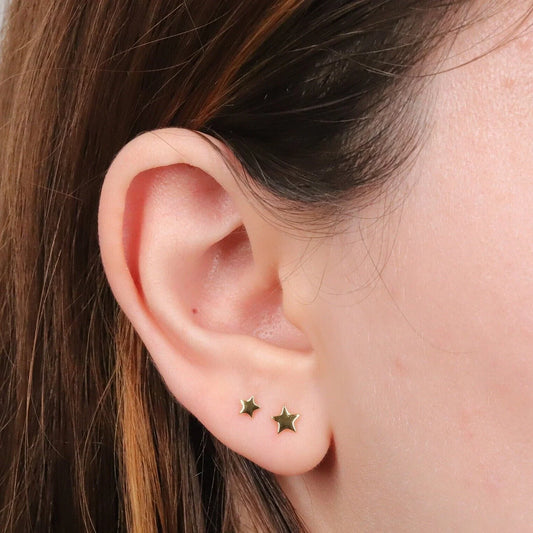 Extra Tiny Star Stud Earrings