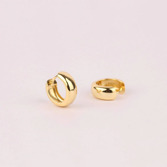 Bold Thick Hoop Huggie Earrings