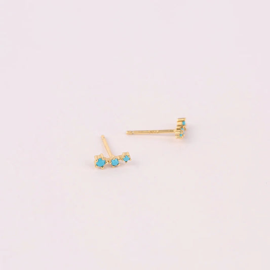 Turquoise Ear Climber Stud Earrings