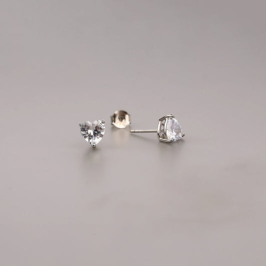Heart Shape Diamond Stud Earrings