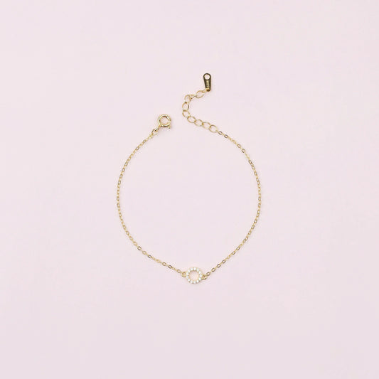 Gold Diamond Open Circle Bracelet