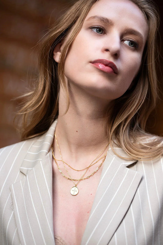 Cross Coin Medallion Necklace