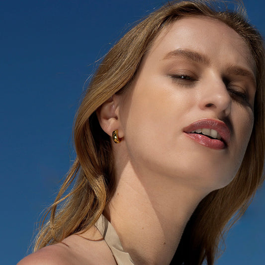 Bold Thick Hoop Huggie Earrings