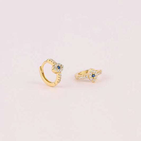 Evil Eye Huggie Hoop Earrings