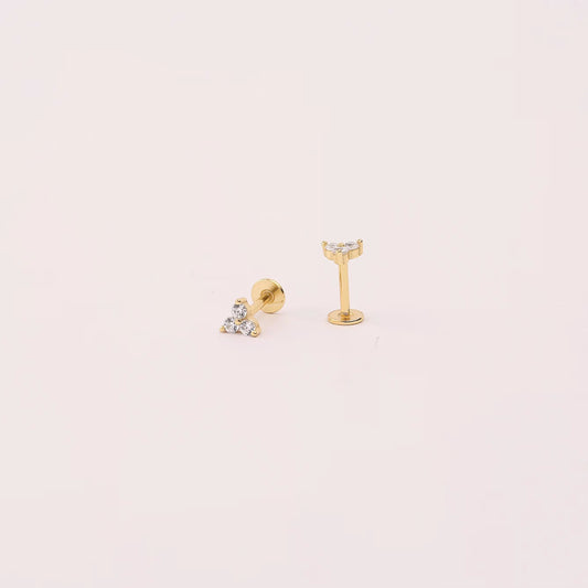 18G Dainty Flower Threadless Push Pin Labret Stud