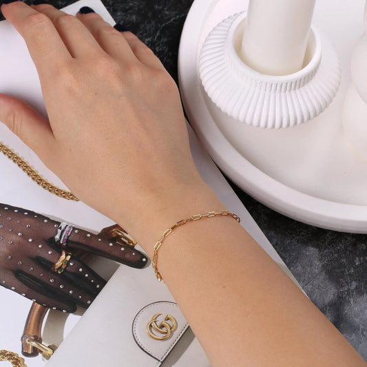 Gold Paperclip Bracelet