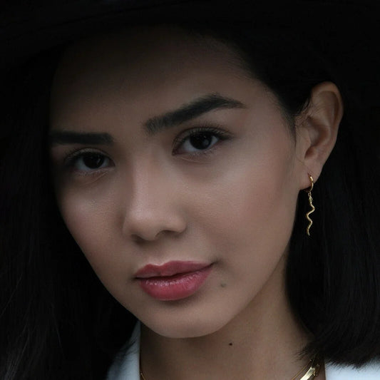 Snake Dangle Hoop Earring