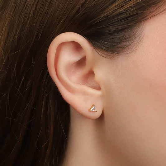 Triangle Diamond Stud Earrings
