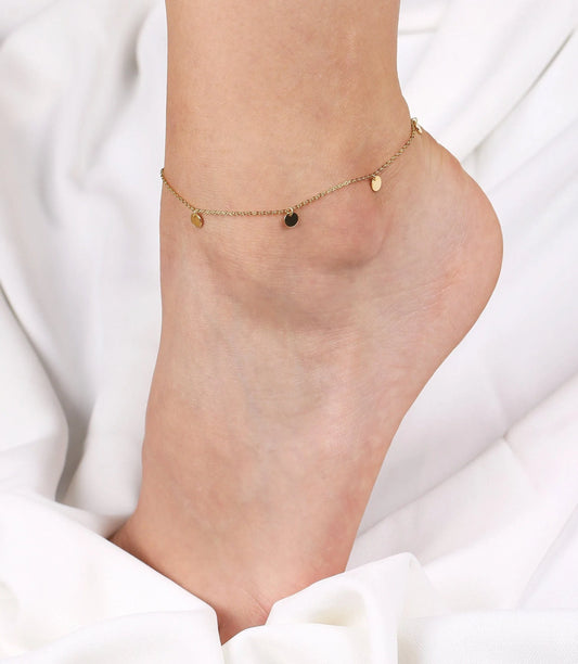 Dangling Coin Charm Women Ankle Bracelet