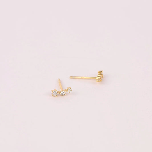 Tiny Diamond Climber Stud Earrings