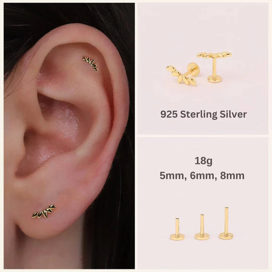 18G Curved Climber Threadless Push Pin Labret Stud Earring