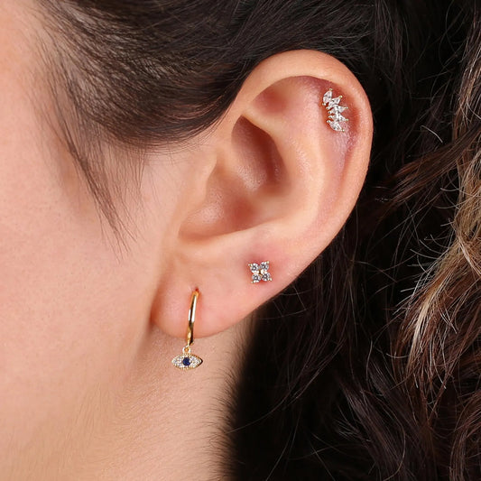 Marquise Crown Climber Stud Earrings