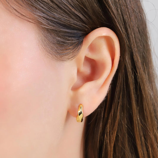 Twisted Thick Huggie Hoop Huggie Earrings