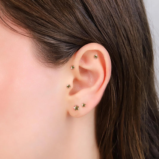 18G Tiny Mini Star Threadless Push Pin Labret Stud
