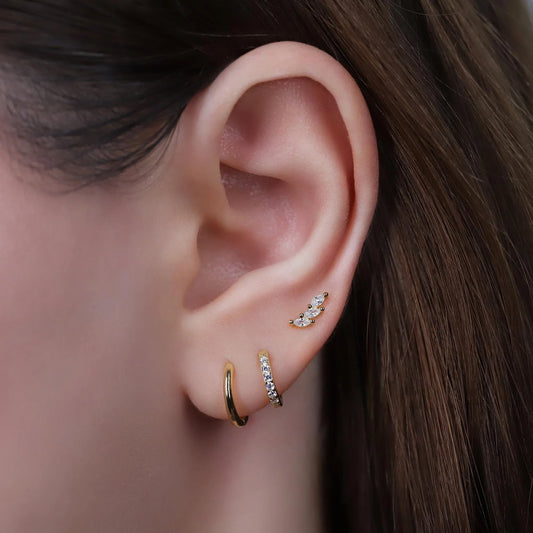 20G Tiny Climber Ball Back Stud Earrings