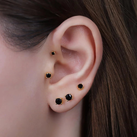 Black Diamond Stud Earrings