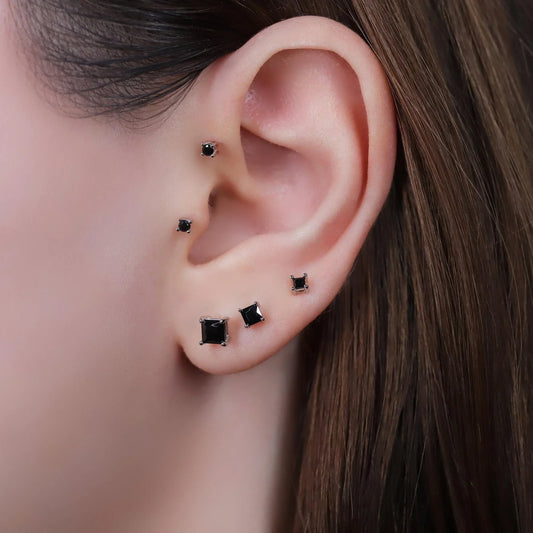 Black Stud Earrings